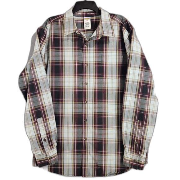 BURTON Dry Ride XL Thick Cotton Plaid Button Up Casual Men's Shirt Gorpcore - Picture 1 of 6